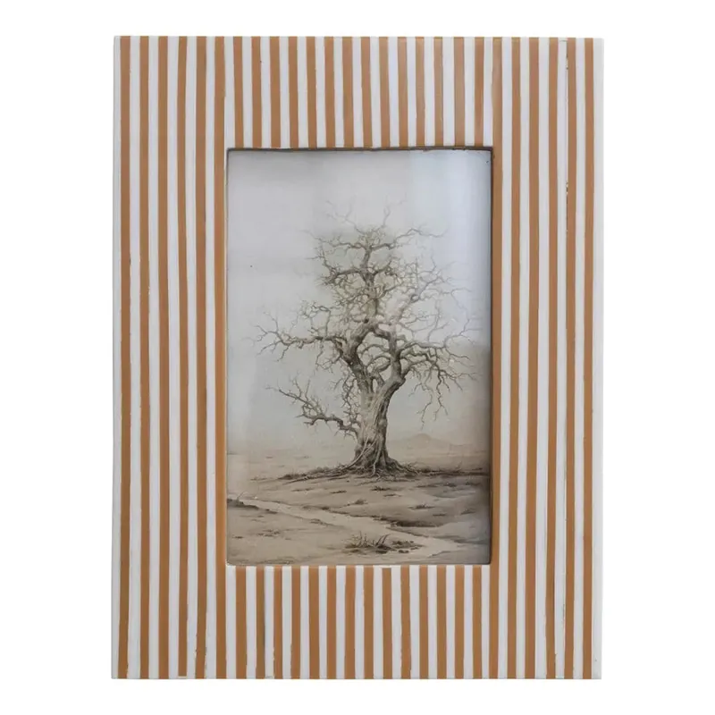 Resin Striped Photo Frame - Greenhouse Home