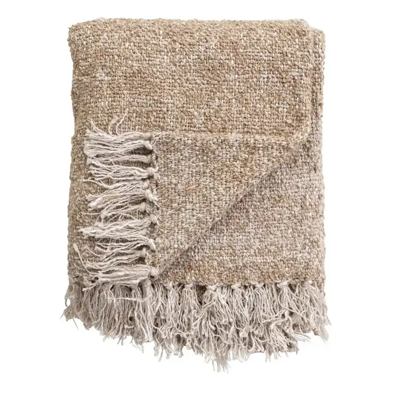 Woven Acrylic Throw with Fringe - Greenhouse Home