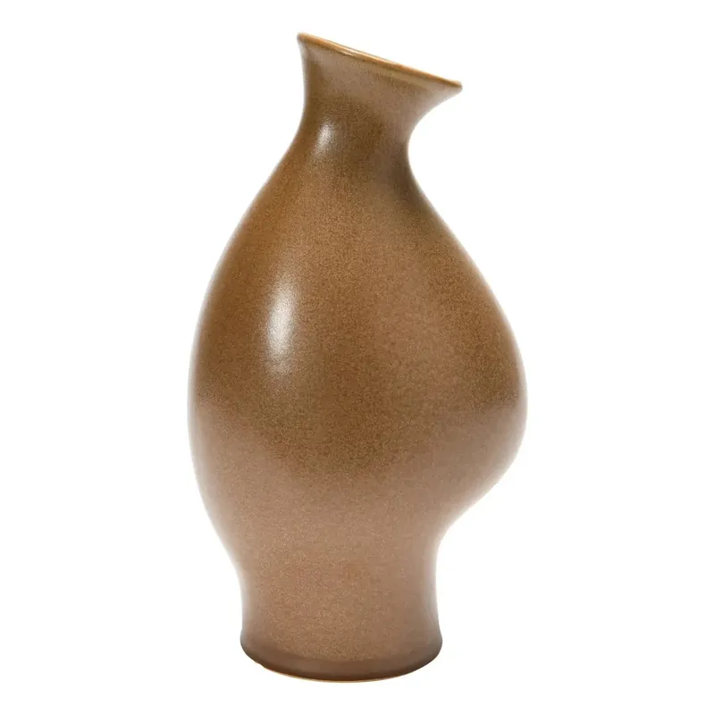 Organic Shaped Stoneware Vase with Speckled Reactive Glaze - Bloomingville