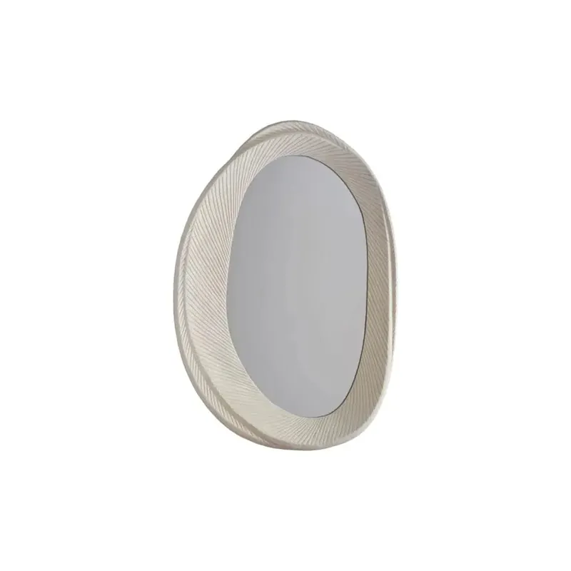 Antique White Textured Wall Mirror - Bloomingville