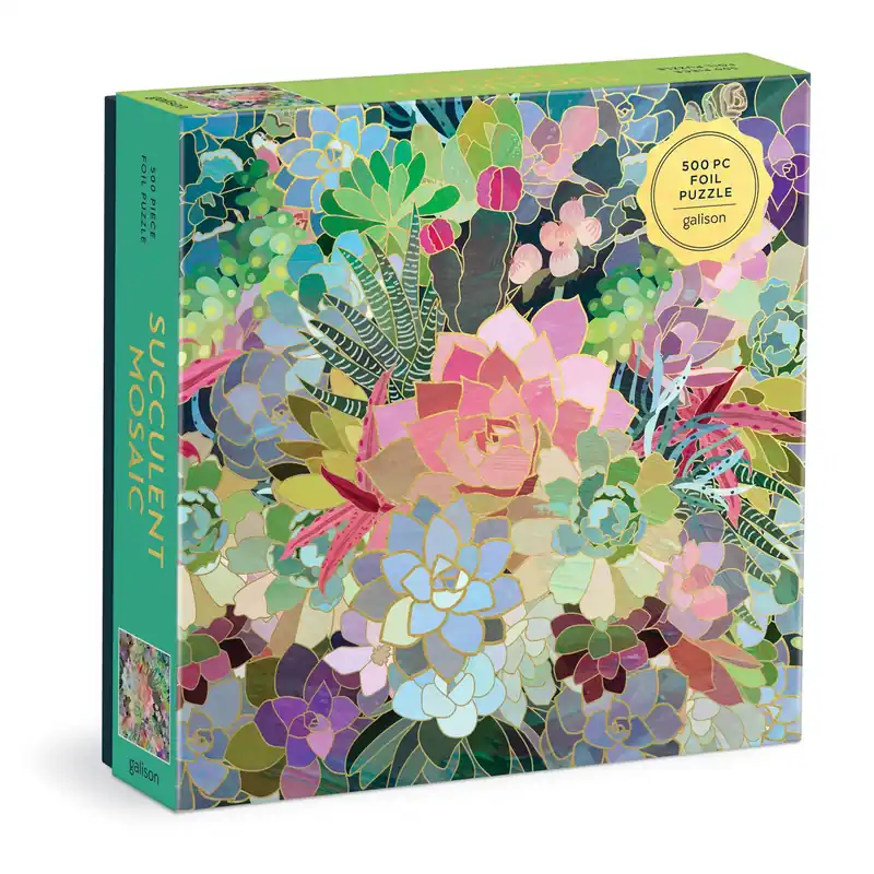 Succulent Mosaic 500 Piece Foil Puzzle - Chronicle Books