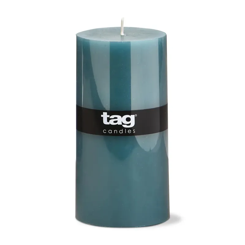 Teal Color Studio Pillar Candle - TAG