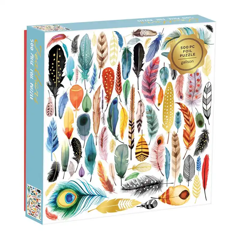 Feathers 500 Piece Foil Puzzle - Chronicle Books