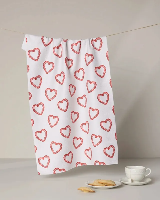 Soft Heart Tea Towel - Geometry