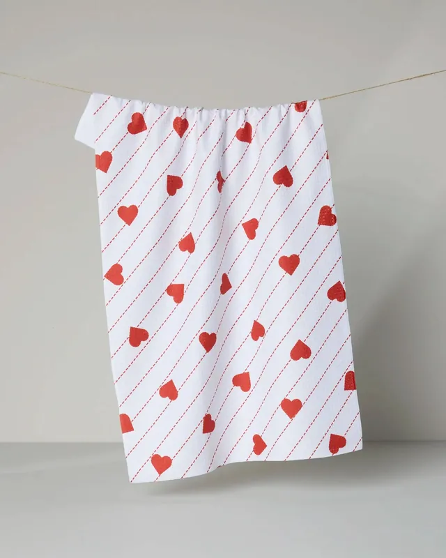 Stitched Heart Tea Towel - Geometry