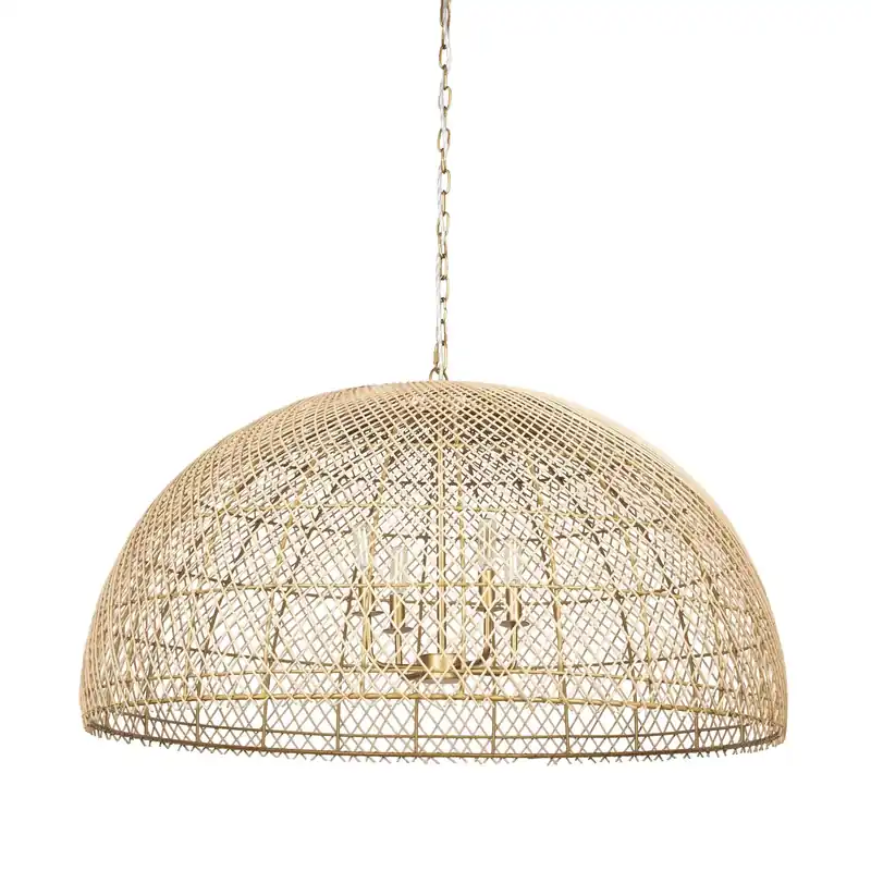 Thad 4-Light Rattan Chandelier