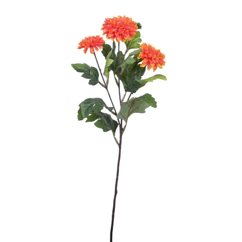 21" Orange Mini Mum Spray - Replica Plants and Decor