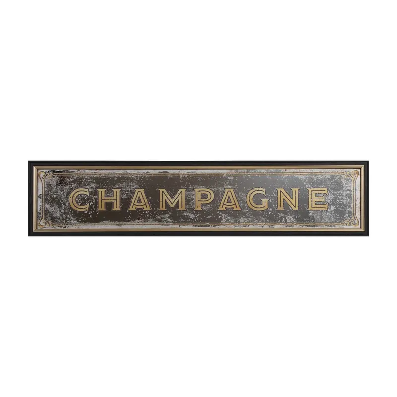 Plastic & MDF Framed Wall Décor with Antique Mirror "Champagne" - Greenhouse Home