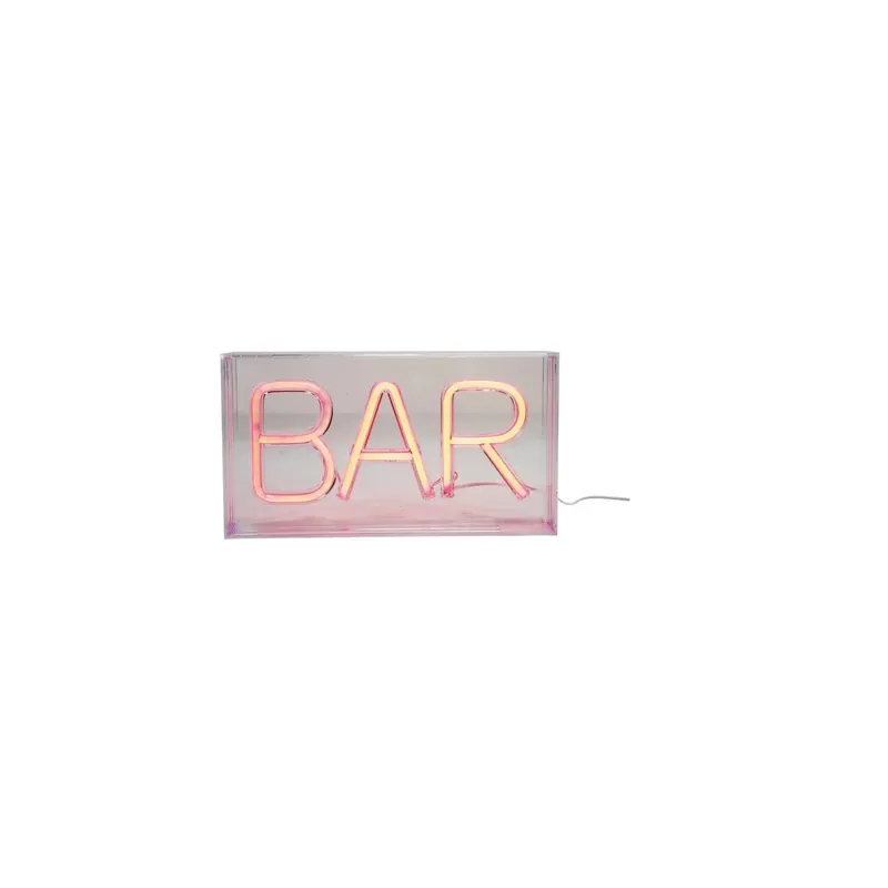 Plastic LED Neon Light with USB Cord "BAR", Red - Greenhouse Home