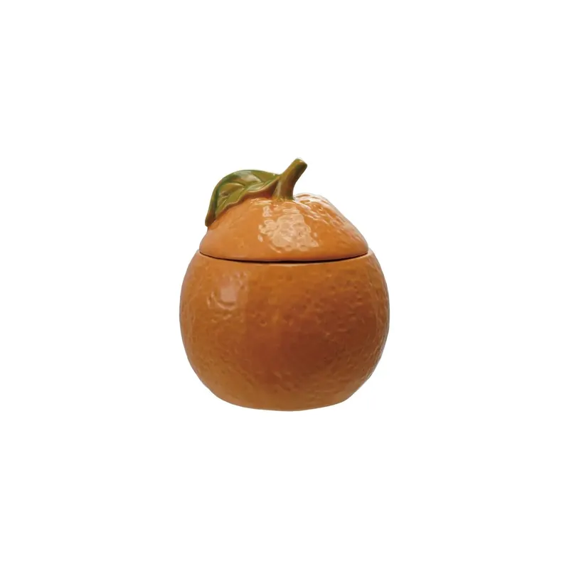 Orange Shaped Jar with Lid - Greenhouse Home
