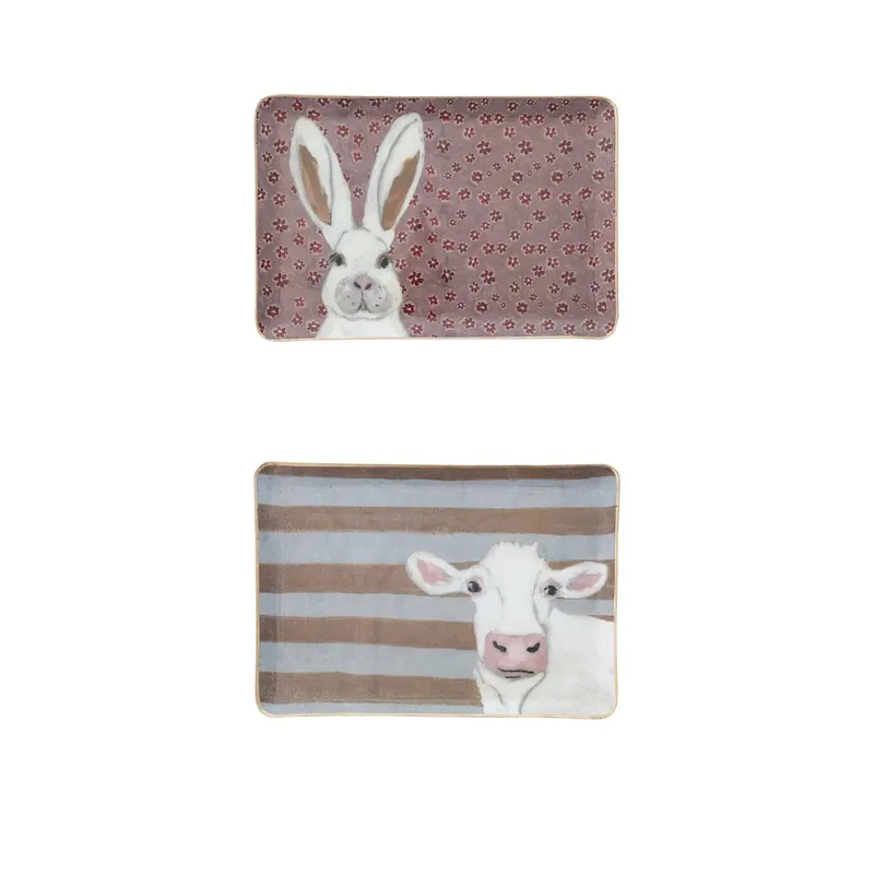 Animal Enameled Metal Trays - Greenhouse Home
