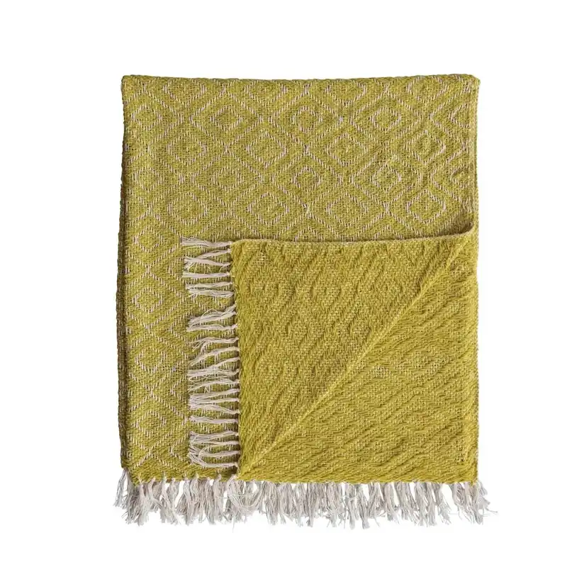 Woven Fabric Chenille Throw - Greenhouse Home