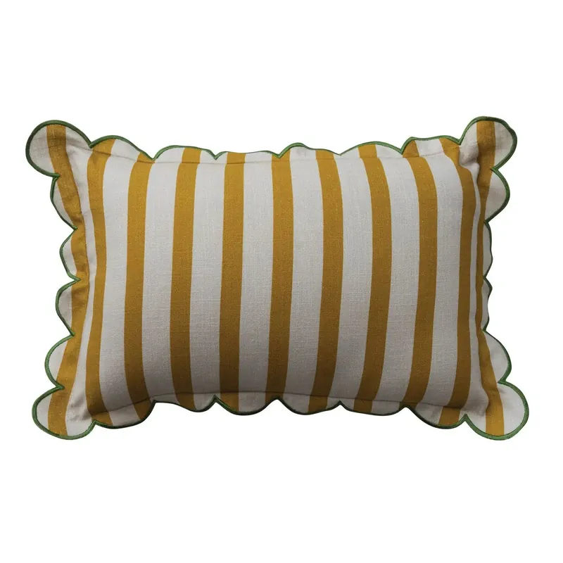 Cotton Striped Lumbar Pillow - Greenhouse Home
