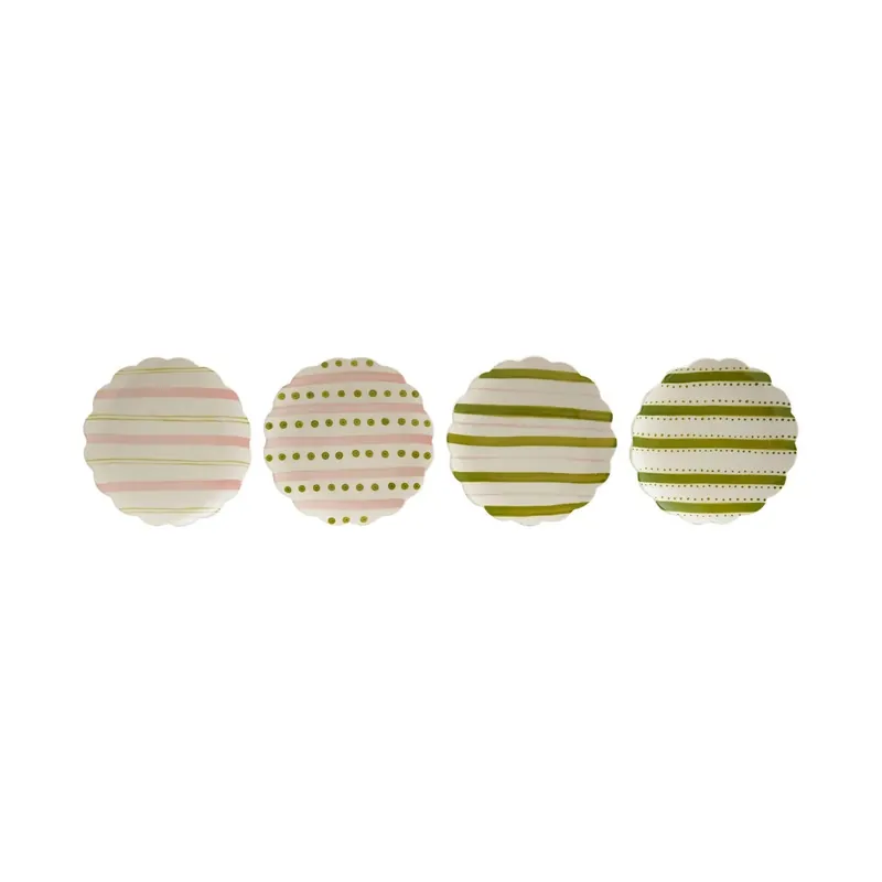 Hand-Painted Striped Salad Plate