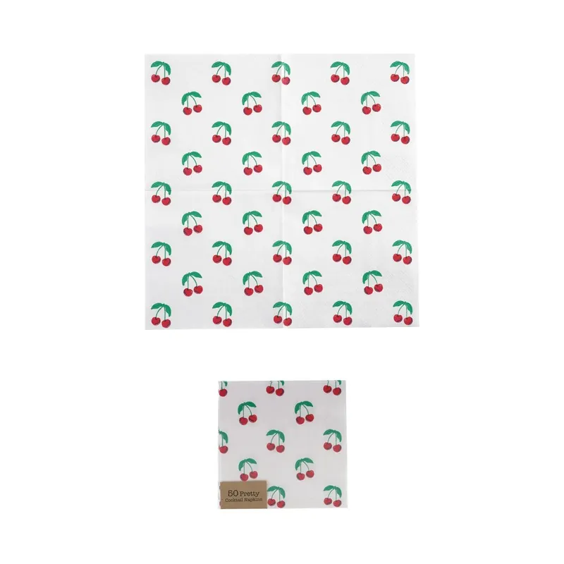 Cherries Paper Cocktail Napkins - Greenhouse Home