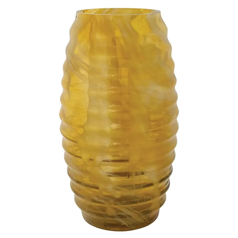 Marbled Amber Ribbed Vase - Bloomingville