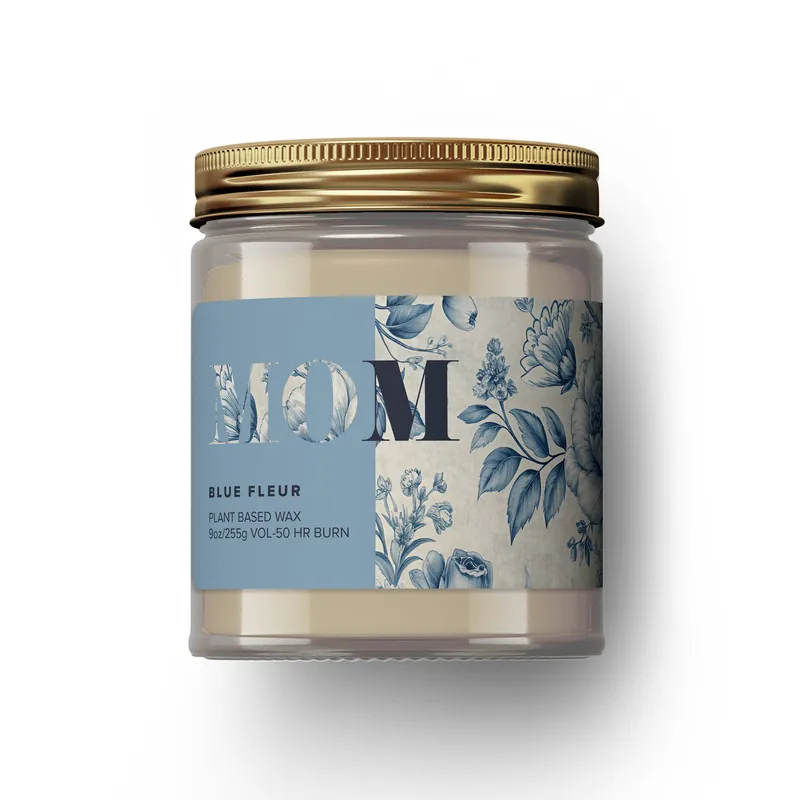 Austy Lou MOM – Blue Fleur 9oz Soy Candle - Broken Top Brands