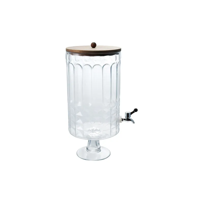 8 Qt Glass Footed Beverage Dispenser - Greenhouse Home