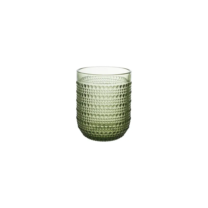 Green 6 oz. Drinking Glass with Raised Dots - Greenhouse Home