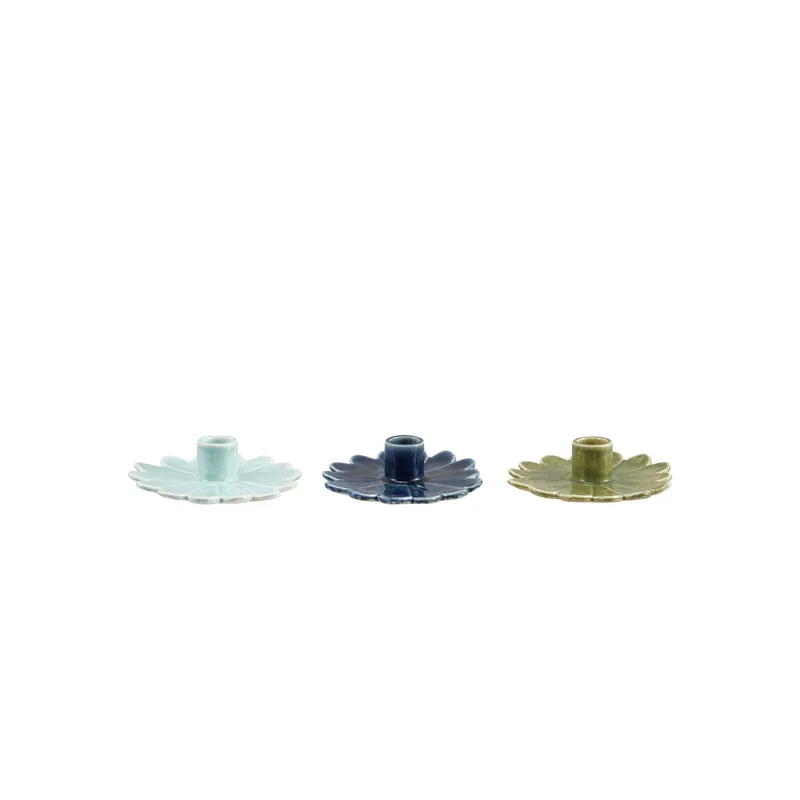 Flower Shaped Taper Holder, 3 Colors - Greenhouse Home