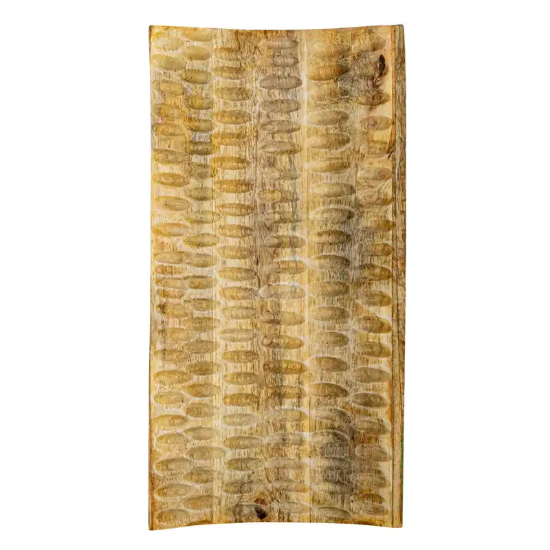 Carved Mango Wood Curved Tray - Bloomingville