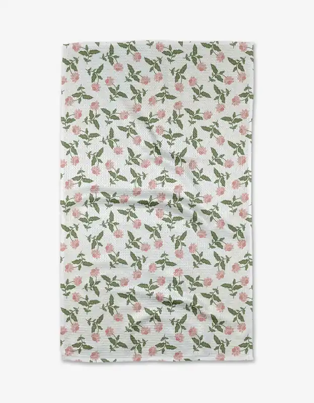 Wildflower Vine Blush Tea Towel - Geometry