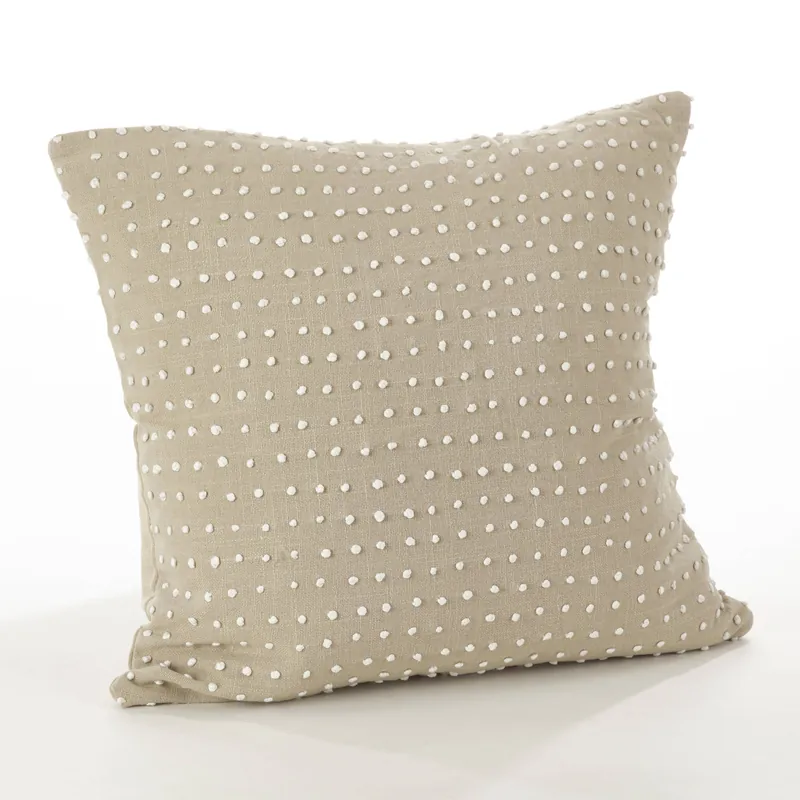French Knot Design Pillow - Down Filled: Natural / Down Insert / 20"