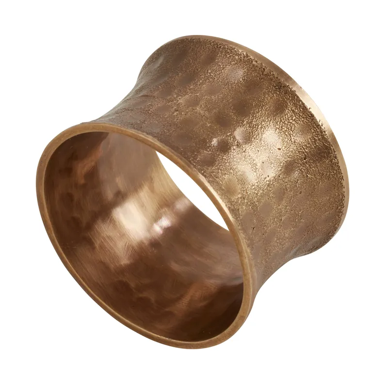 Hammered Napkin Ring: Dark Gold - Saro Lifestyle