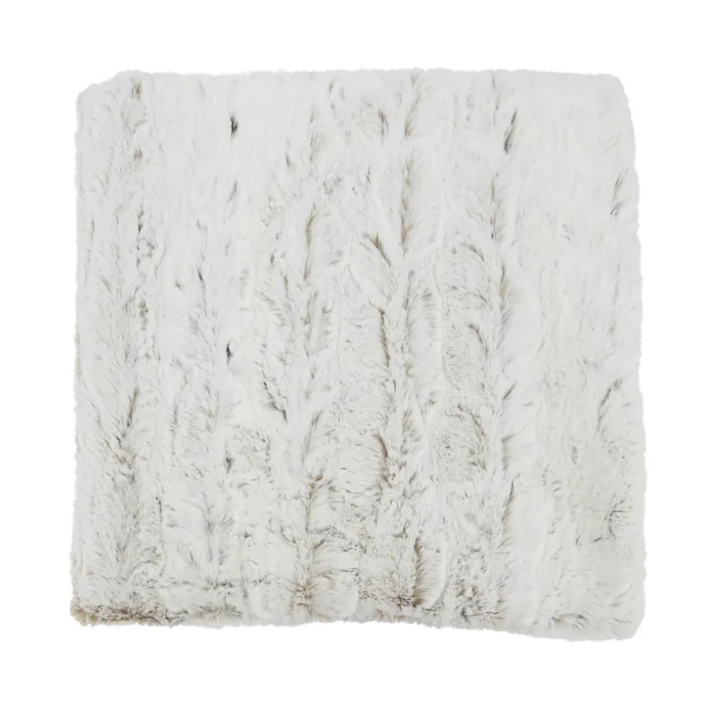 Faux Fur Throw: Natural / 50"x60" - Saro Lifestyle
