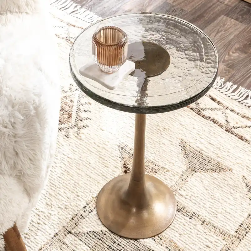 Fabiana Accent Table, Brass - Classic Home
