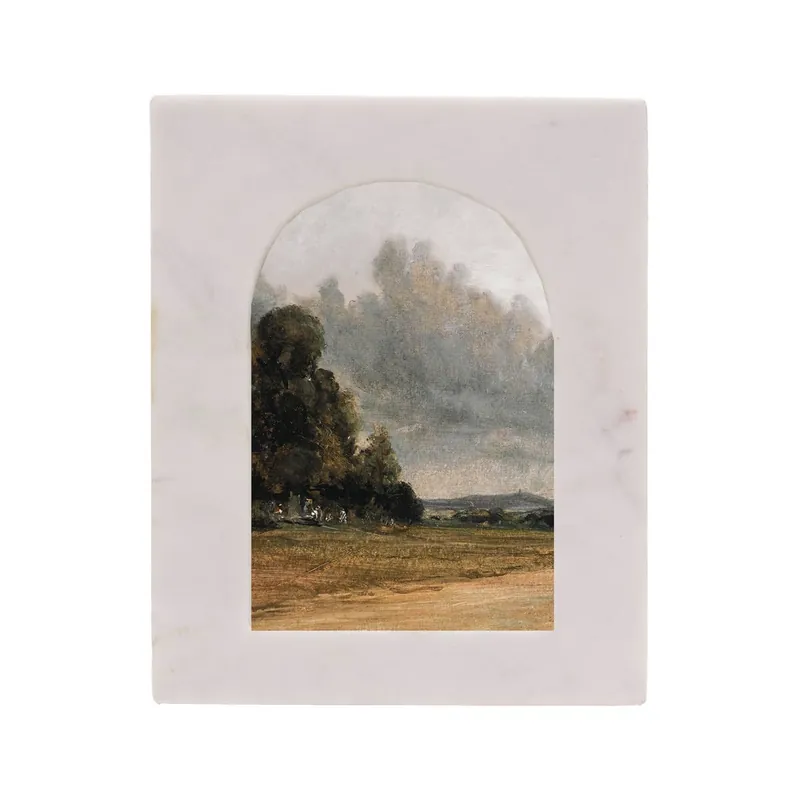 4x6 Ruth Arched Marble Photo Frame White - Foreside Home & Garden