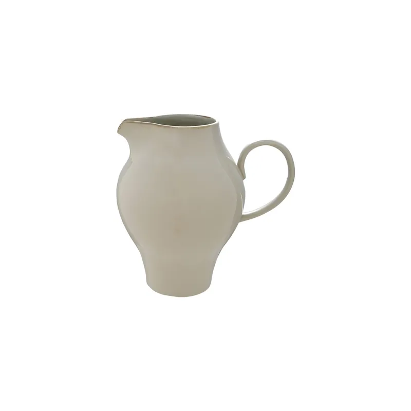 Stoneware Vintage Reproduction Pitcher, White - Greenhouse Home