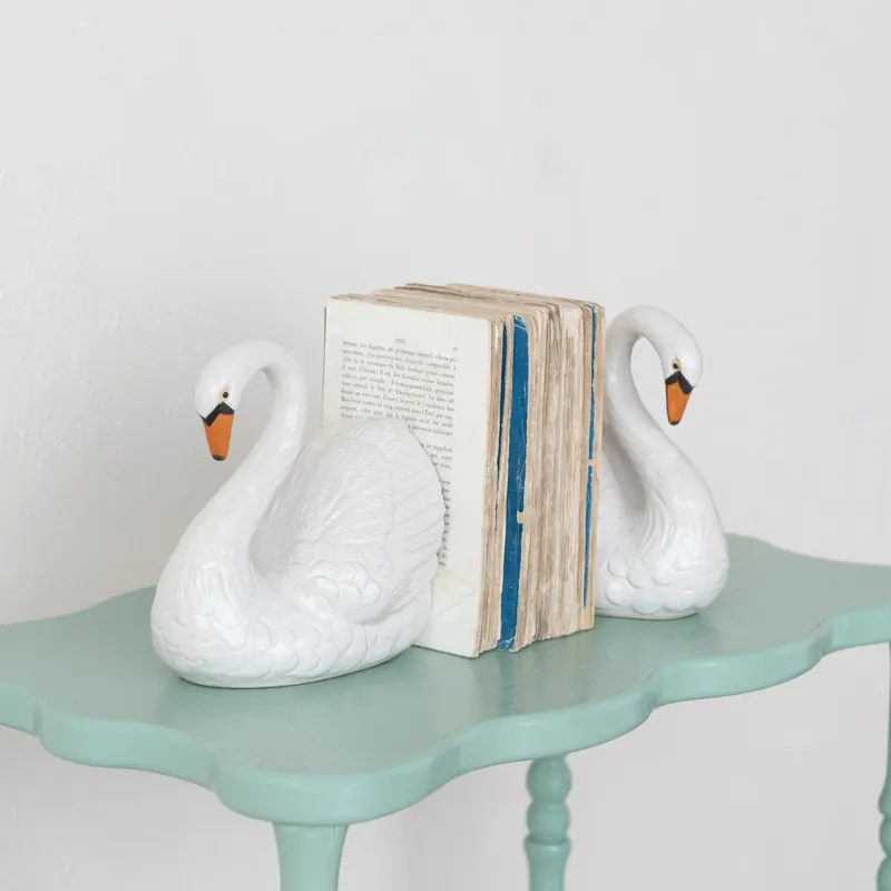 Swan Shaped Bookends, Set of 2 - Greenhouse Home