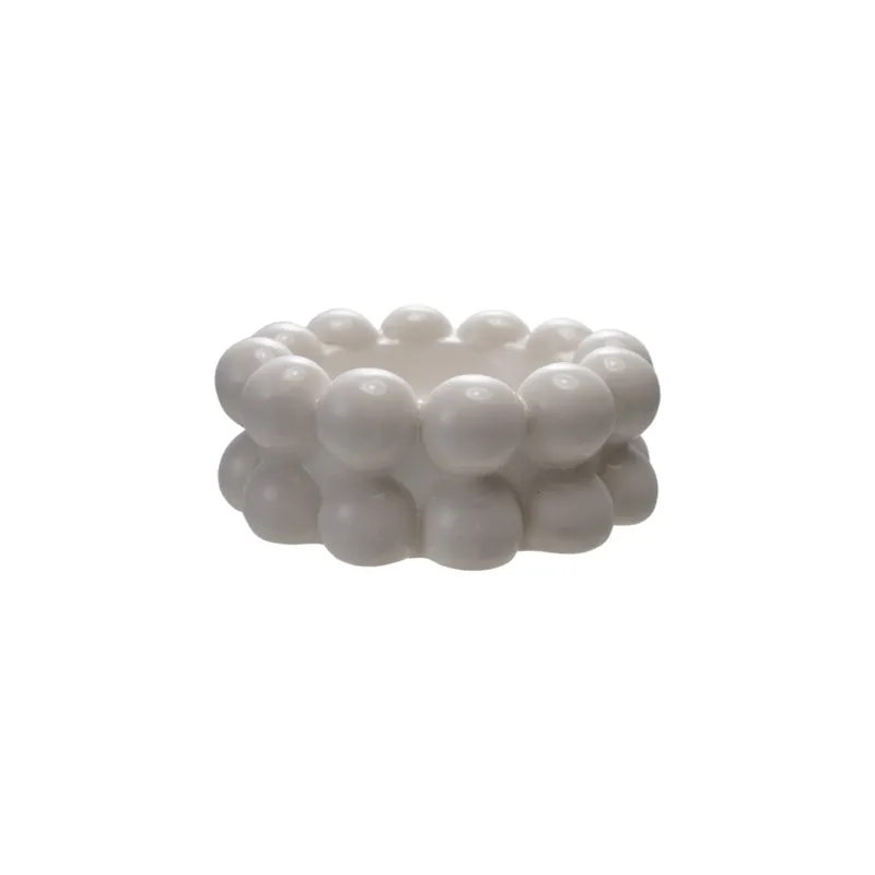 Stoneware Bowl with Balls, White - Bloomingville