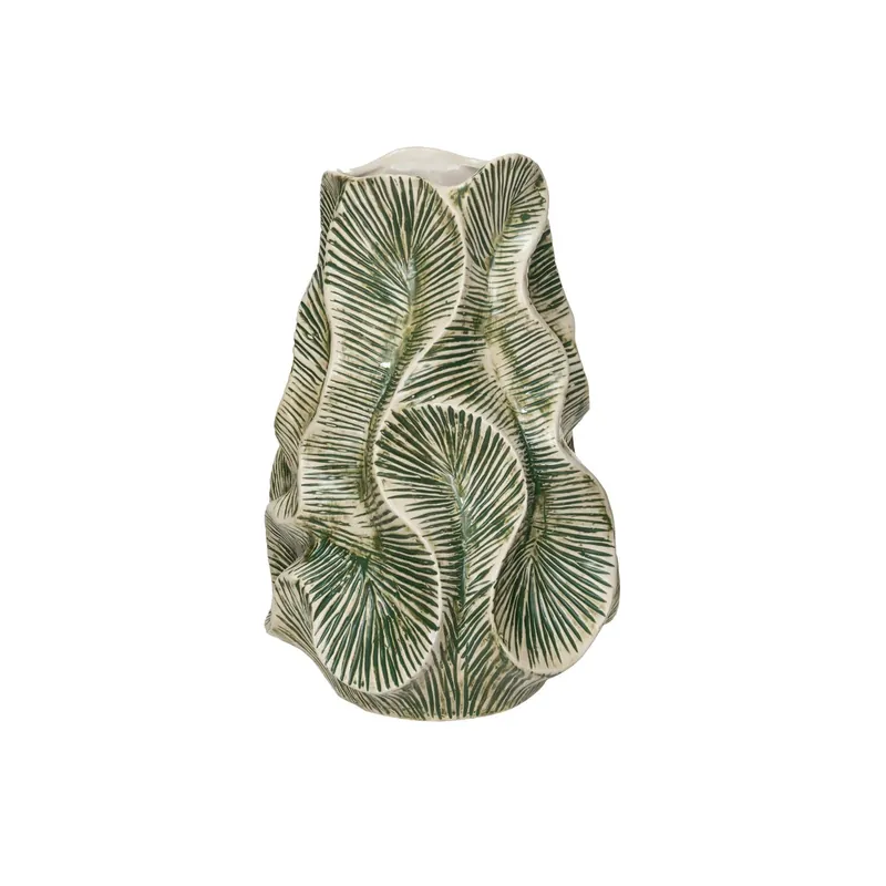 Textured Stoneware Organic Shaped Vase - Bloomingville
