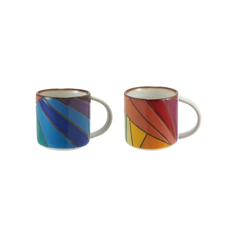 Multi Colored Rainbow Stoneware Mug - Greenhouse Home
