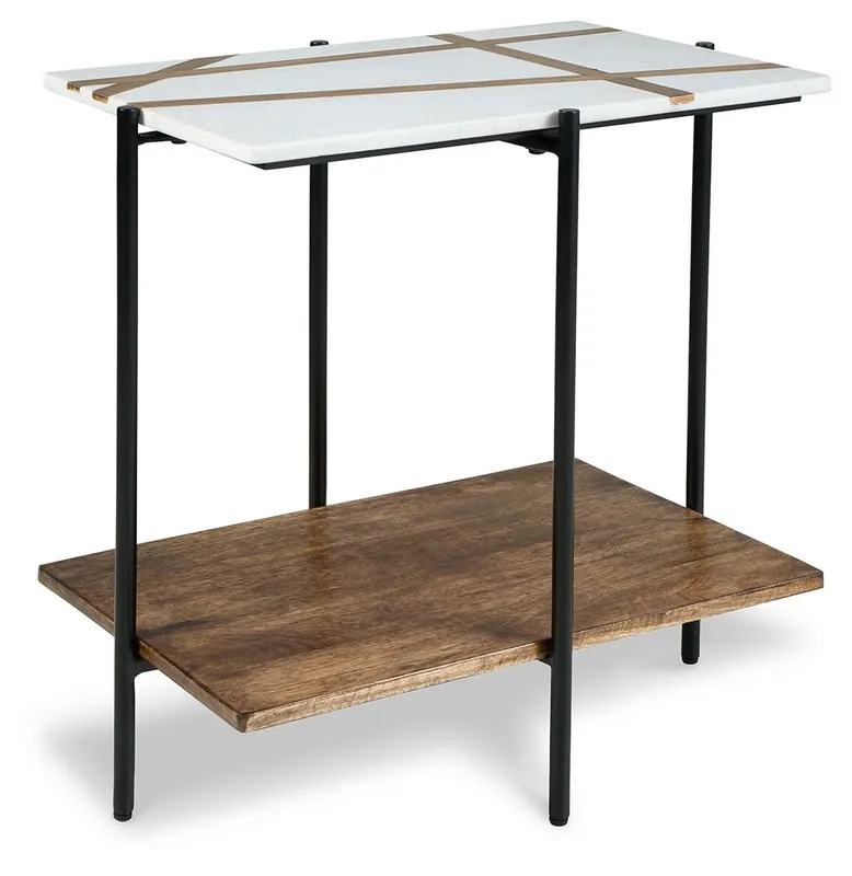 Braxmore - Accent Table - White / Light Brown