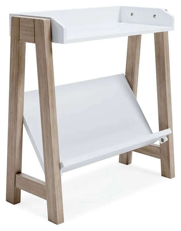 Blariden - Small Bookcase - White / Tan
