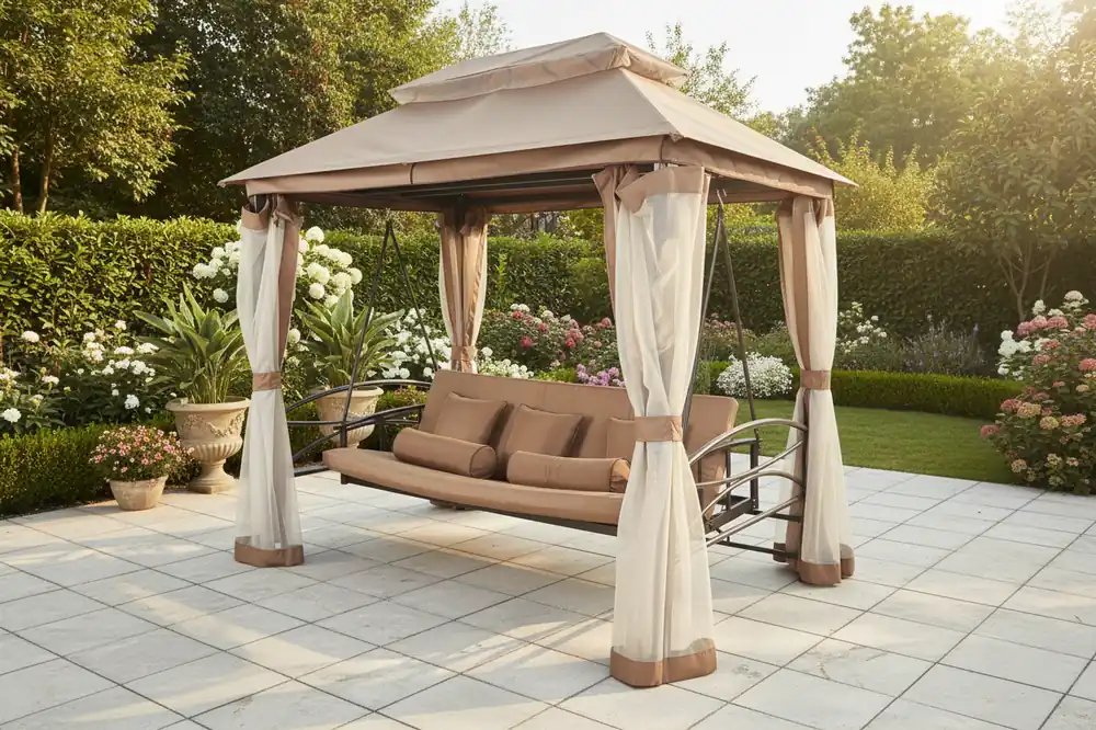 3 Piece Patio Swing Chair with Canopy - Mollai Collections
