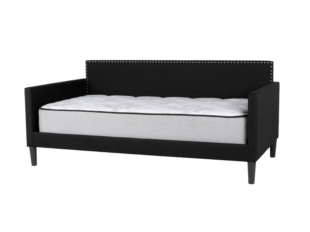 Black Upholstered Twin Daybed with Nailhead Trim - Mollai Collections