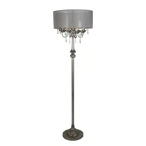 65- inch 4 Light Antique Silver Floor Lamp