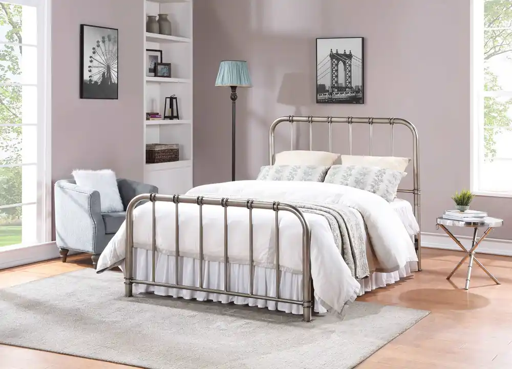 Antique Nickel Full Metal Bed - Mollai Collections
