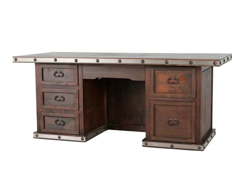 HACIENDA RUSTIC NAIL HEAD DESK - Mollai Collections