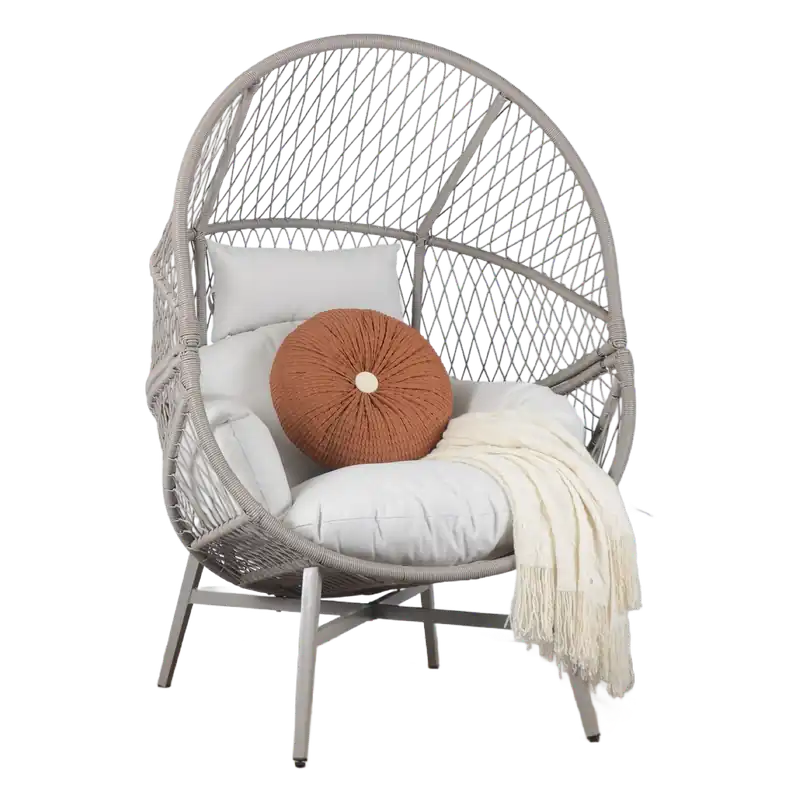 Modern Wicker Egg Chair with Cushion - Mollai Collections