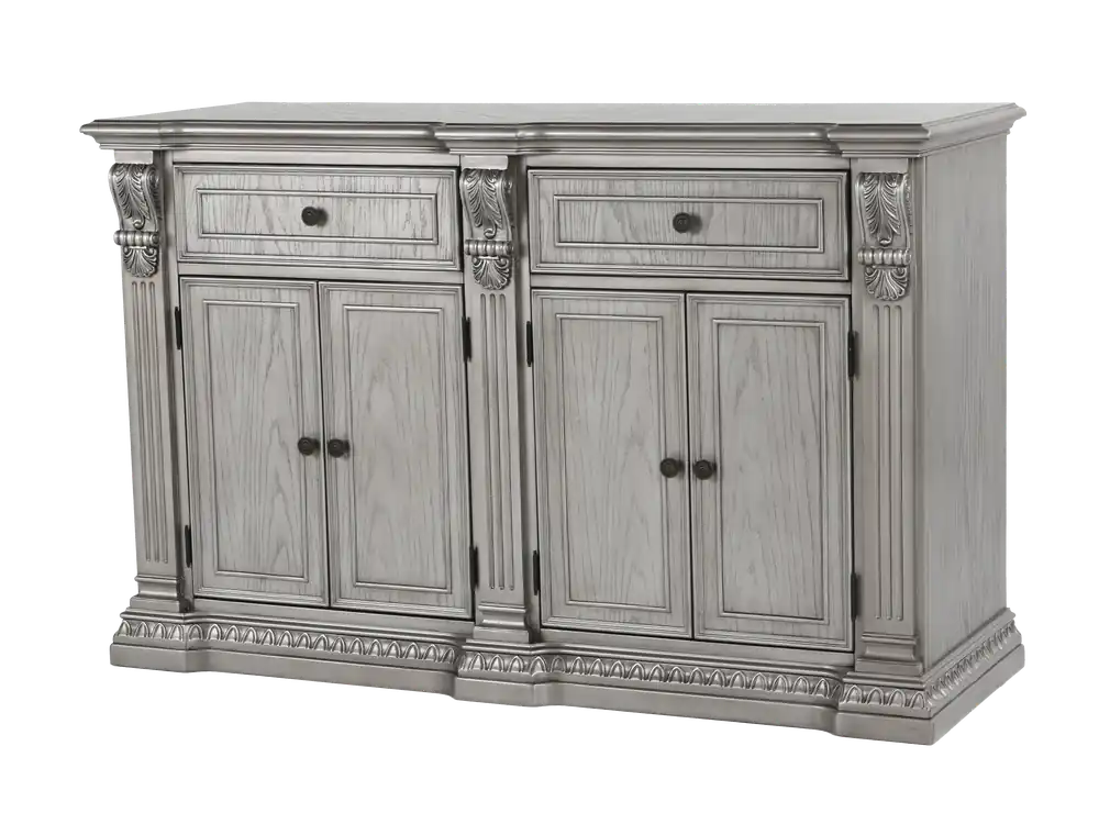 Glam Silver 2-Drawer 4-Door Dining Buffet