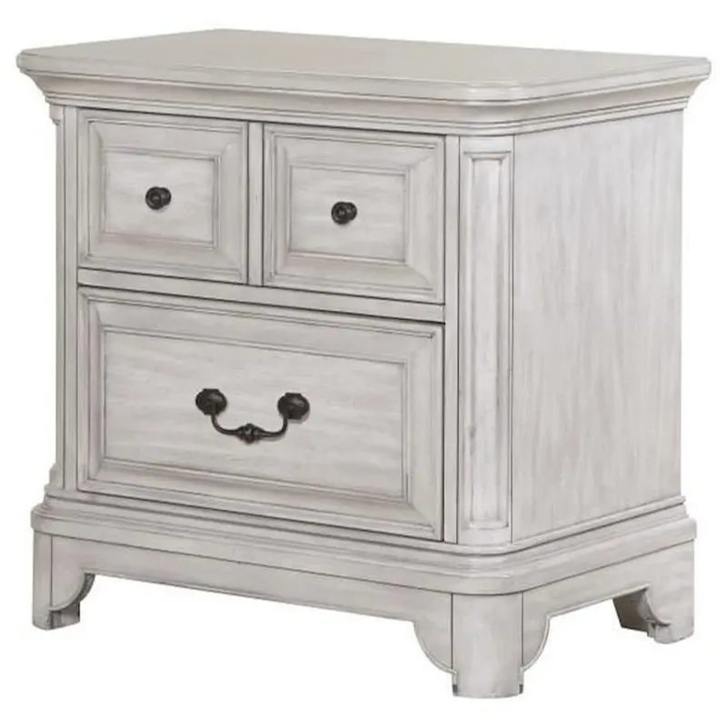 Farmhouse Antique White Nightstand - Mollai Collections