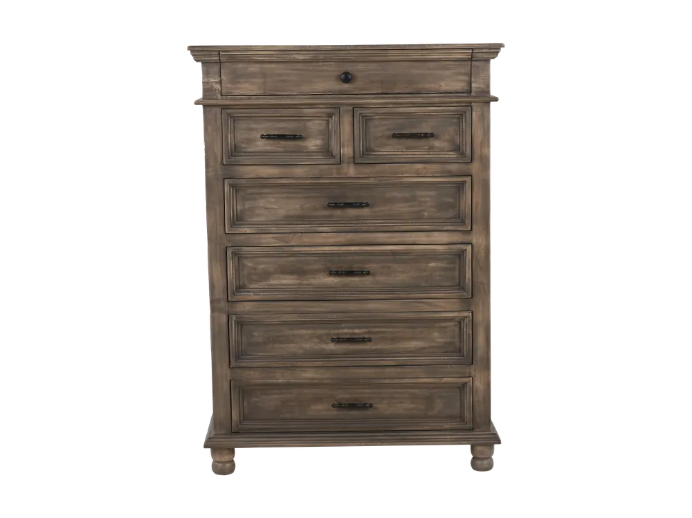 Brown Rustic 7-Drawer Bedroom Chest