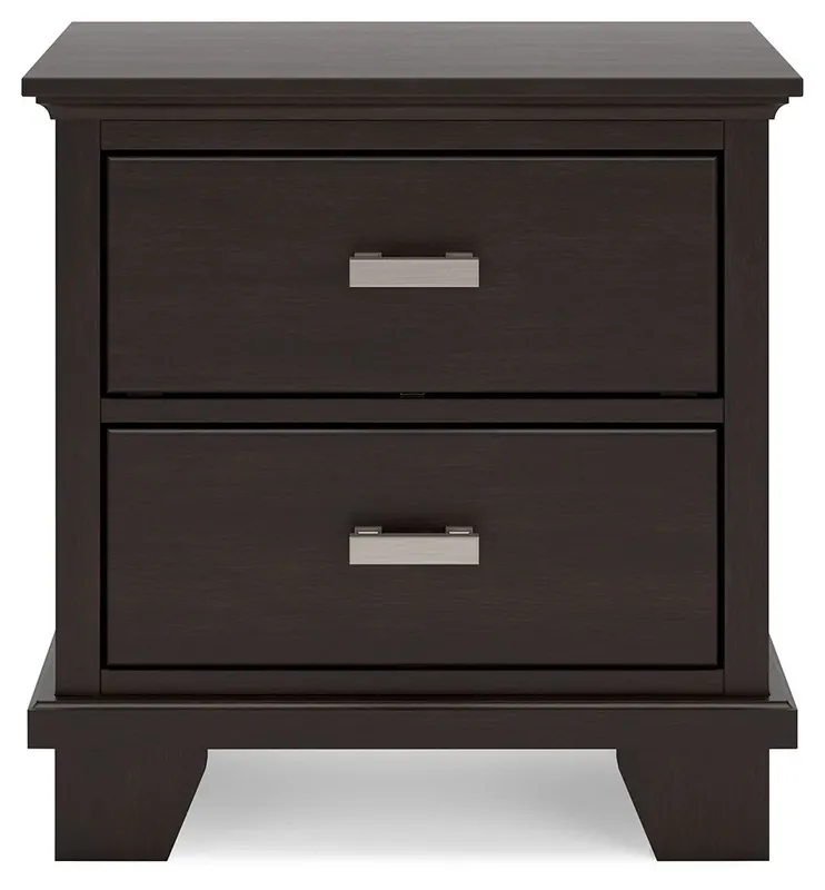 Covetown - Two Drawer Night Stand - Dark Brown