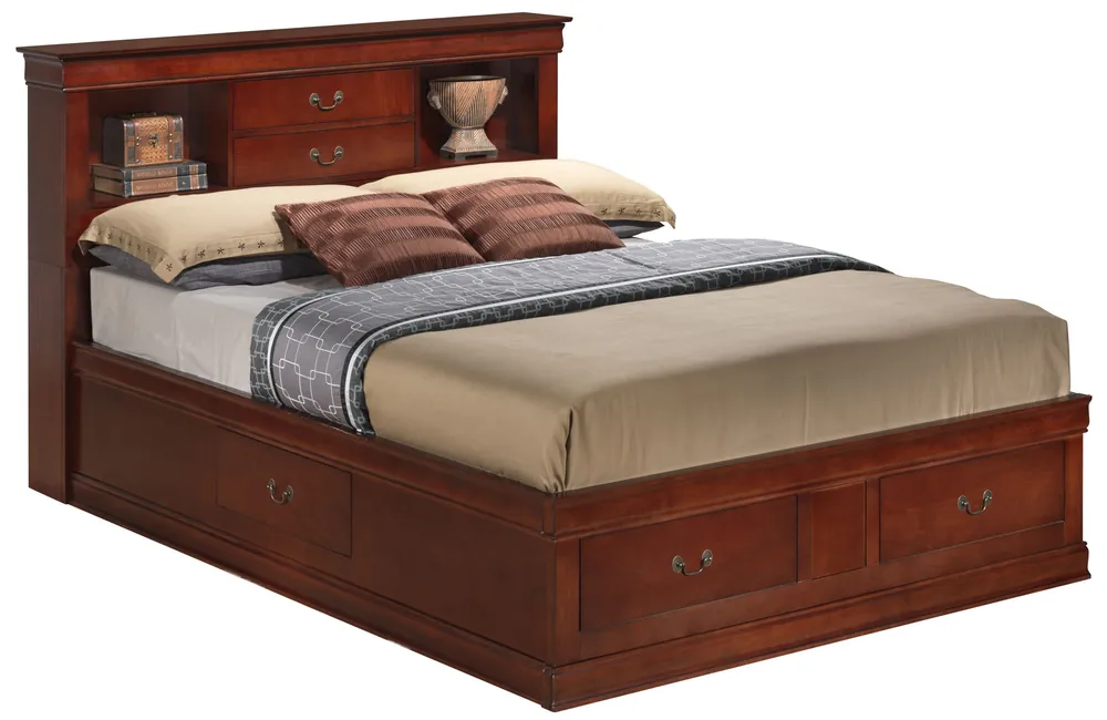 Traditional Style Bookcase Storage Bed - Glory Furniture