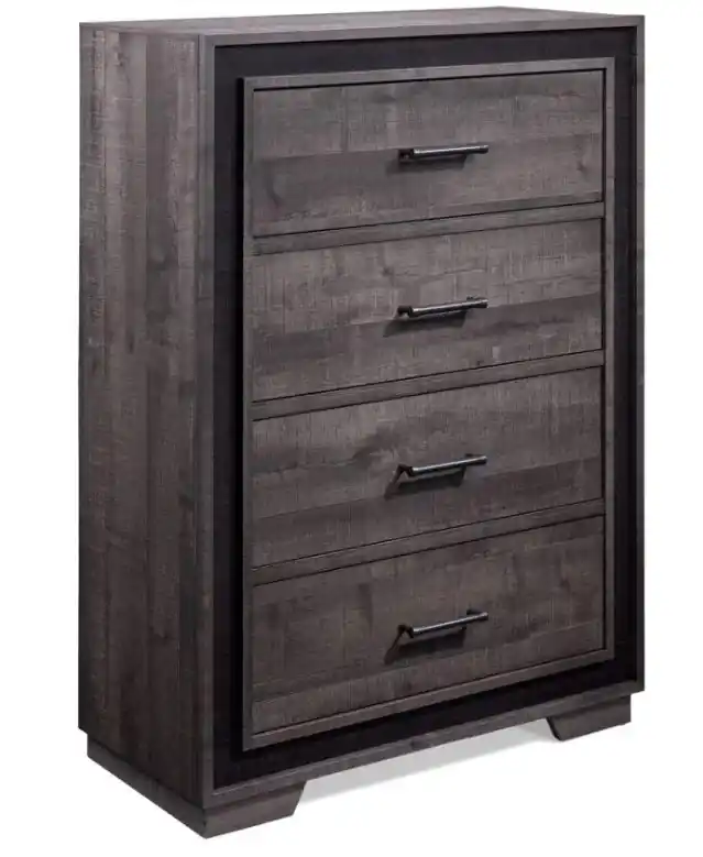 Gray 4 Drawer Chest - Mollai Collections